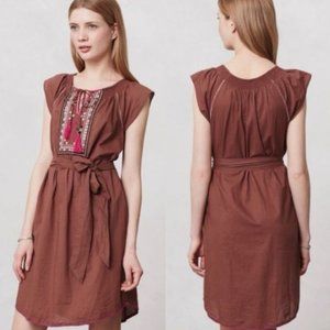 Anthro Maeve Marbella Embroidered Shift Dress